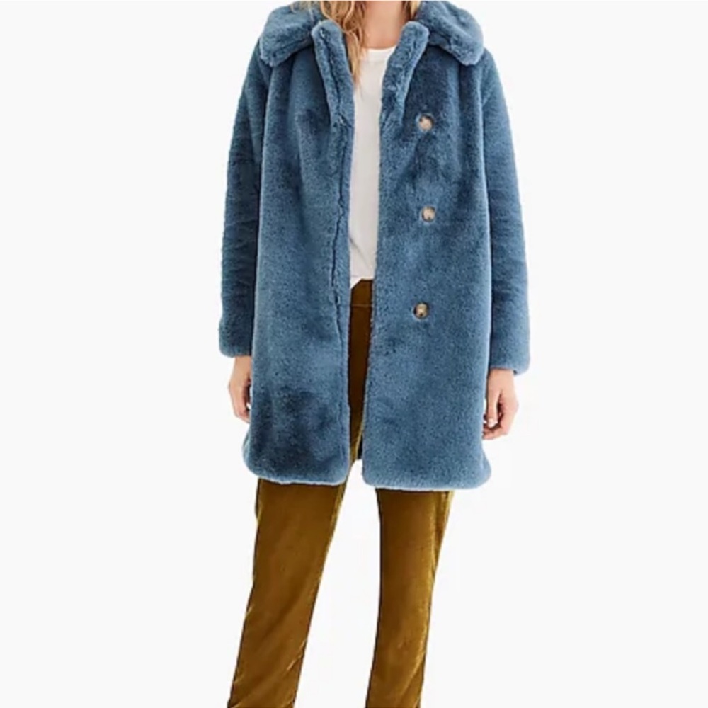 NWT JCrew Faux-Fur Coat - Picture 2 of 7